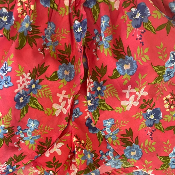 Little Lass colorful red orange floral print cold shoulder romper boho kids sz 5 - Picture 2 of 8